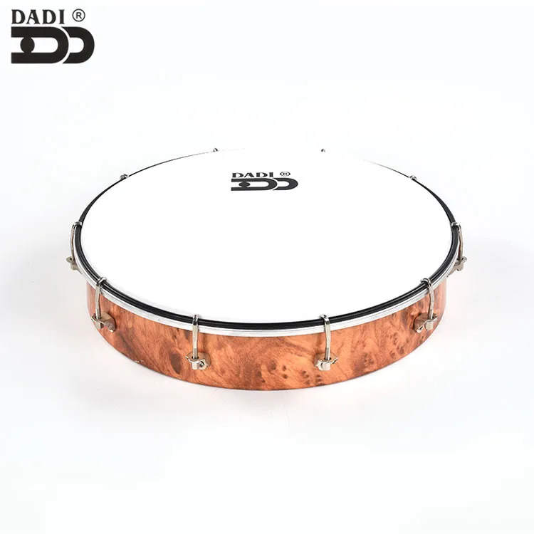 
musical instrument logo print wooden tunable 8 10 12 tambourine hand drum 