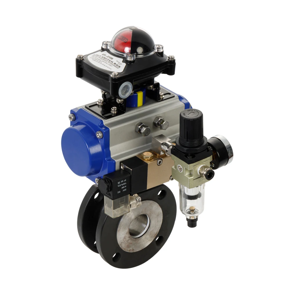 HAT75D Pneumatic actuator with thin cast steel ball valve for water,oil,steam