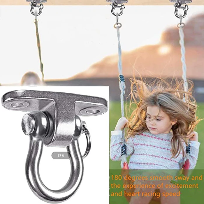 Zoshine 360 Degree Stainless Steel Swivel Ceiling Hook With Screw Load Bearing Rotary Hook For Hanging Swing Hook Accessory