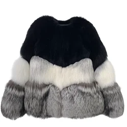 Black Friday Sale QIUCHEN Ready to Ship Fashion Winter Short Luxury Fluffy Womens Cross Sliver Fox Fur Coat 100% Real QC21069