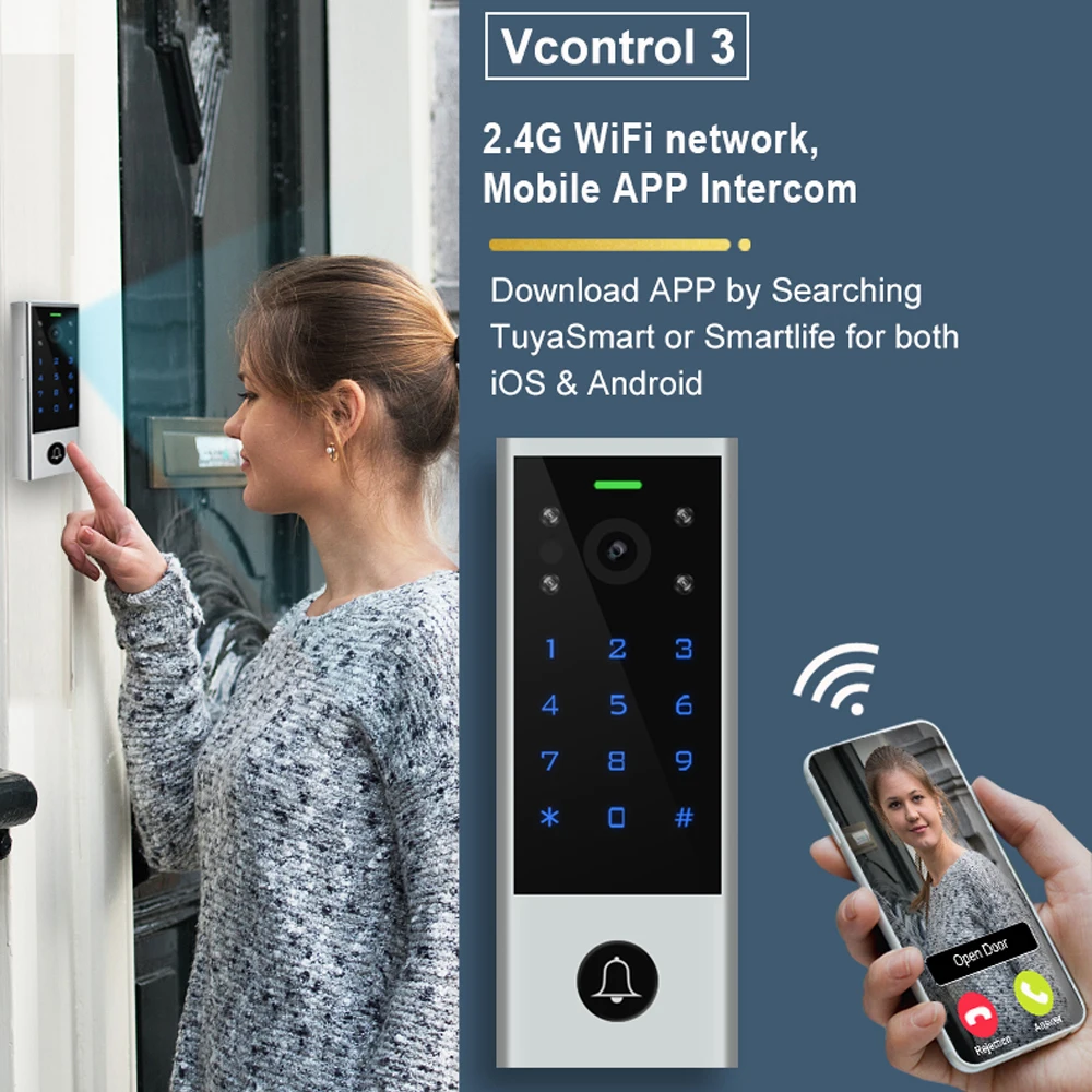 Touch Screen Tuya IP Intercom Video Door Phone Apartment Wired Video Intercom System for Outdoor