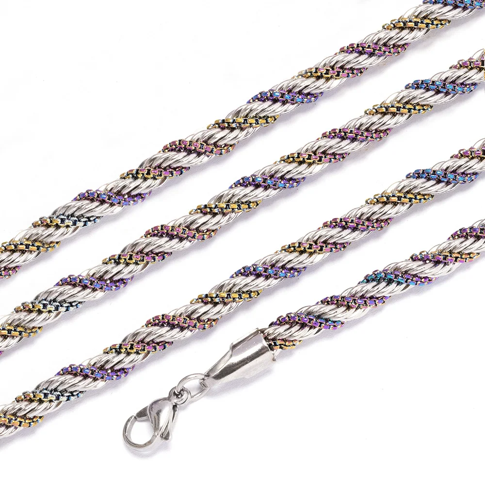 Fashion Men Necklace Winding Necklace Braiding Rope Chain  Stainless Steel Jewelry Necklace for Man