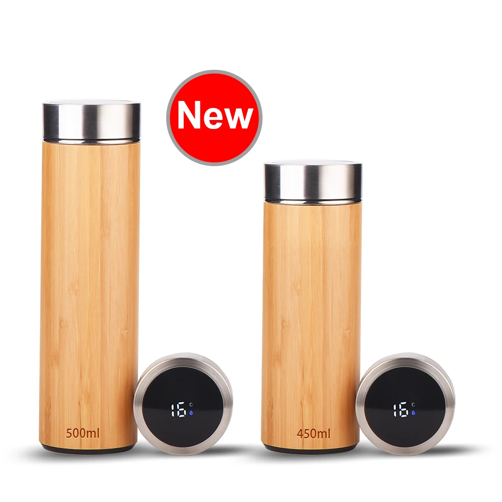 Personalized Bamboo Coffee Tea Tumbler Mug With Tea Strainer Infuser Customizable Wood Bamboo Tumbler 18Oz With Bambu Cap Lid