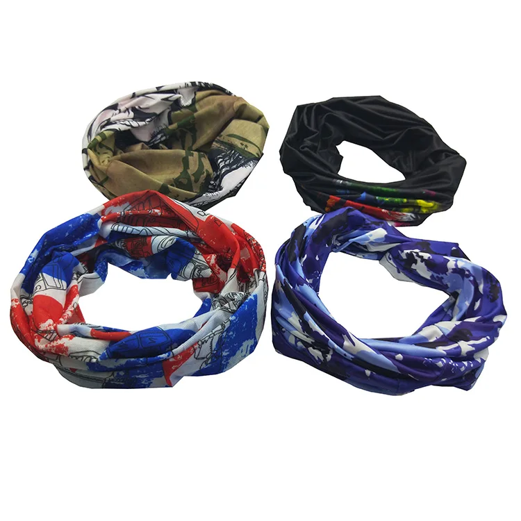 Custom logo multifunctional tubular seamless bandana scarf with full color digital printed logo
