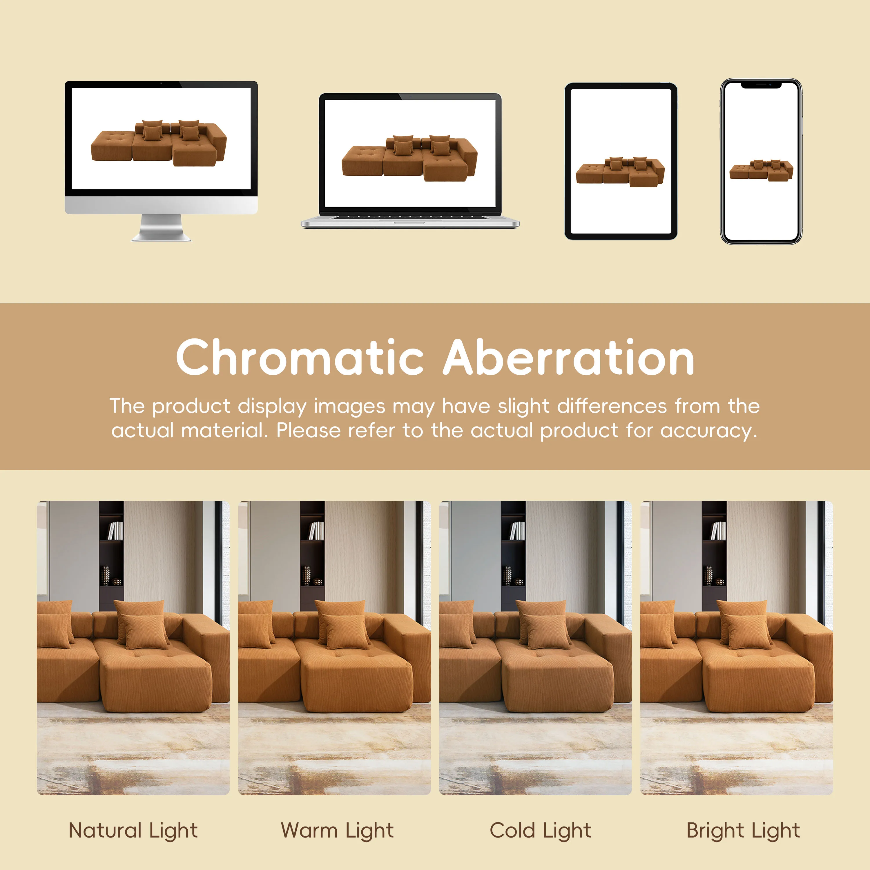 L Shaped Modular Sectional Sofa,Minimalist Corduroy Floor Couch Set,Convertible Foam-Filled Cloud Compressed for Living Room