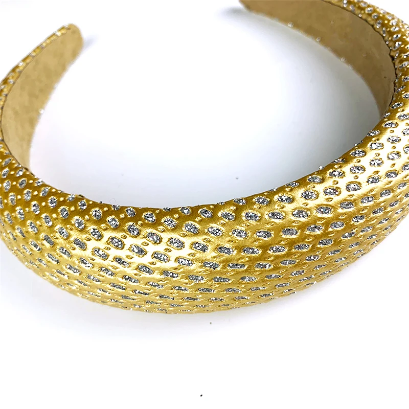 Повязка на голову женская, аксессуар для волос в кожаном стиле, повязка на голову золотого цвета