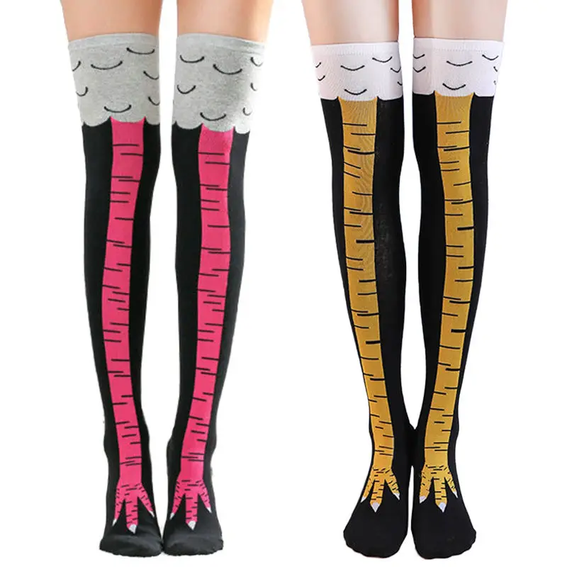 Custom design over knee novelty funny chicken feet sox Adult Chicken Legs Socks Chicken Knee Thigh High Socks Animal Paws Socks
