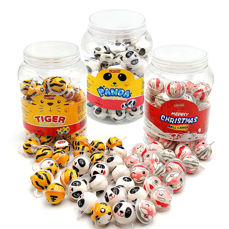 Halal Yummy Ball Gummi Sweets Filled Fruit Jam Jelly Gummy Soft Candy In China