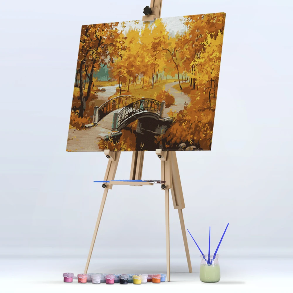 
Painting By Numbers Home Decoration The Maple Trees And Beautiful Park Scenery In Autumn Oil Painting Landscape Oil Painting 