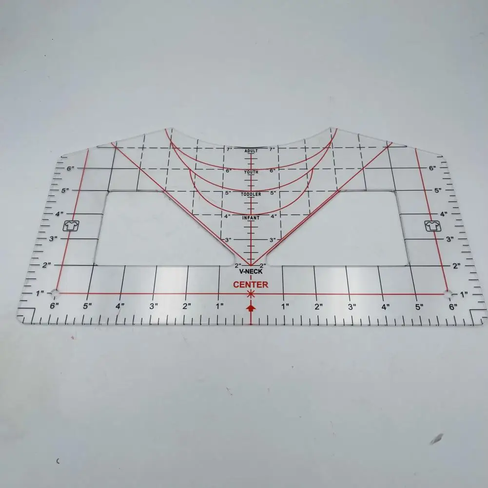 T Shirt Ruler Guide Protective Film Calibration Ruler Round Neck T-Shirt Centering Alignment Tool Tshirt Ruler