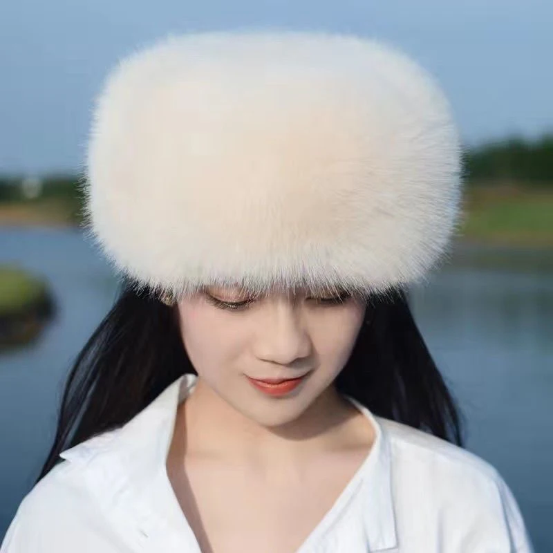 Faux Fox Fur Beret Hat Fashion Lady Warm Outdoor Beret Cap European Stylish Winter Women