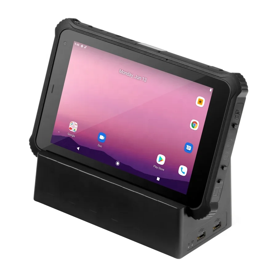 support 100M 1000M Ethernet LF125K option removable battery 1000nits higher brightness 8inch android rugged tablet pc
