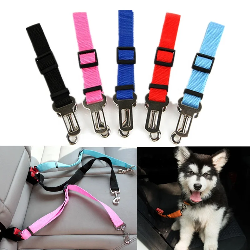Pet Dog Cat Car Seat Belt Adjustable Harness Seatbelt Leash for Small Medium Dogs Travel Clip Pet Supplies 4 Color