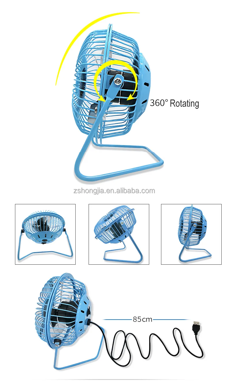 Mini 4 Inch USB desk Fan With 4 metal blade USB floor fan speed control usb desk fan HJ-4UF