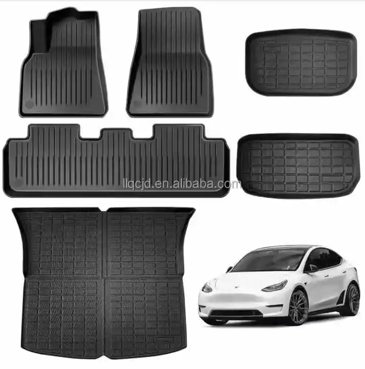 4-Piece 3D TPE PVC Rubber Car Floor Mats Perfect Fit Ford Ranger/Focus/Fusion/Escape/Bronco Sport Compatible Honda Ram Tesla 3