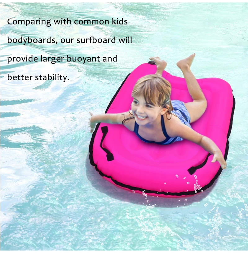 KingGear Inflatable Bodyboard Surfboard Lightweight Swimming Inflatable Floating Board for Kids