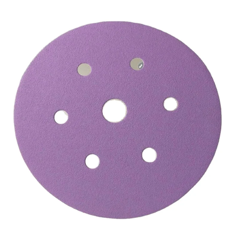 Datong Factory price High quality abrasives 150mm 6inch 7 holes Ceramic Sanding Disc roll For Metal and Wood Grit 100