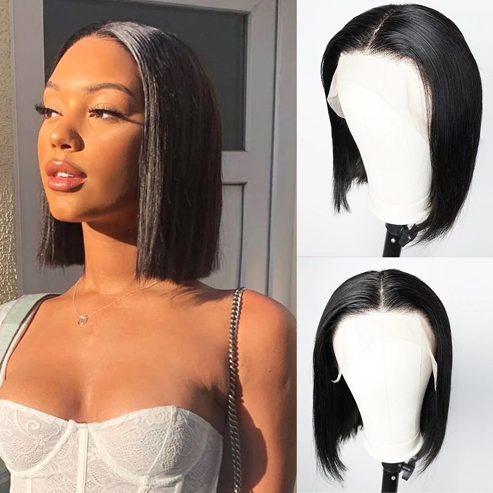 Wholesale Raw Brazilian Hair short Bobo Wig Hot Selling 4X1 4x4 13x4 100% Virgin Bob Lace Front Wigs for Black Women