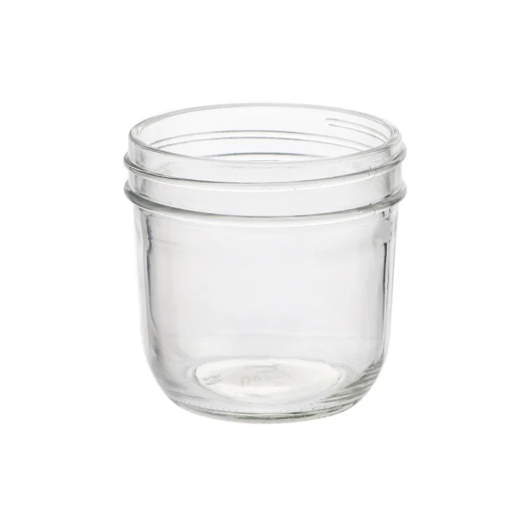 Factory custom clear glass storage jar Caviar glass Sloppy Joe Mason jar with aluminum lid glass jar