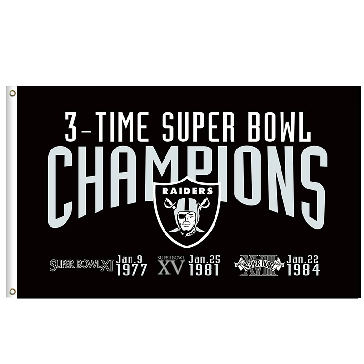 Top Quality Custom 3x5FT NFL Team Football Banners With Many Designs Las Vegas Raiders flags