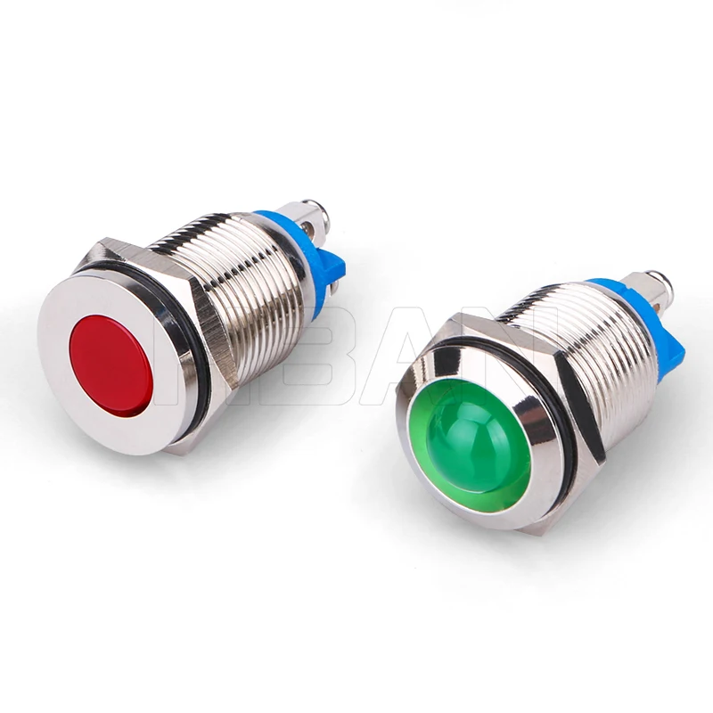 metal ip67 stainless steel screw terminal 16mm Indicator Light 24v Led Signal