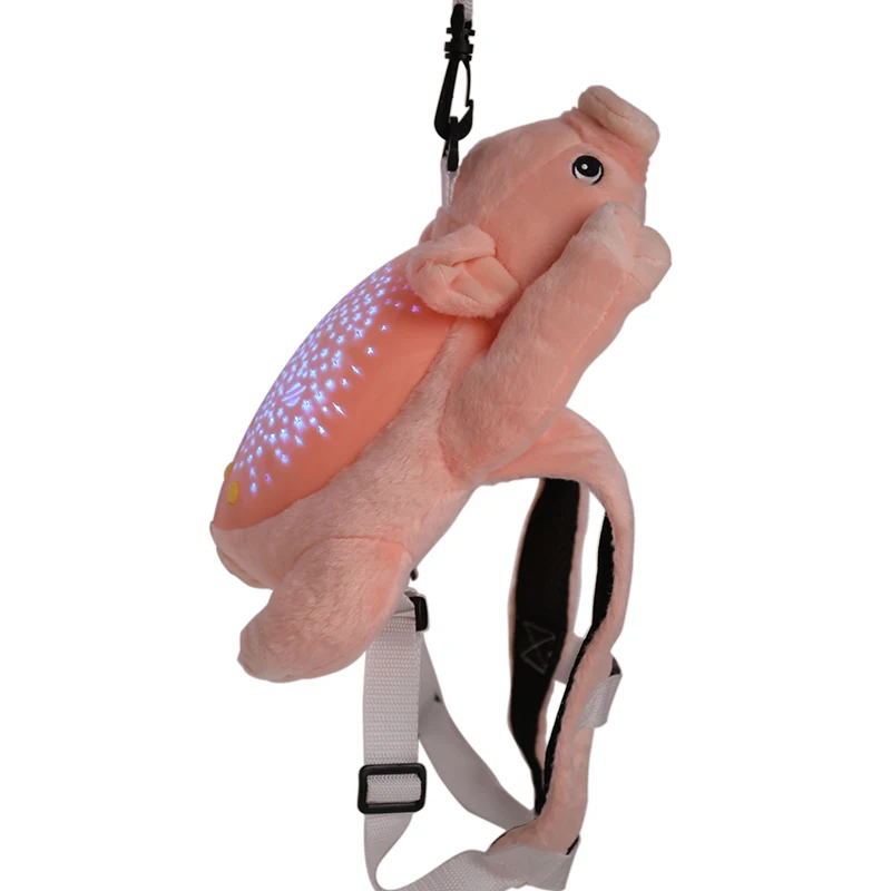 Small Plush Animal Projector for Baby 2-5 Years,Preschool Musical Toys with Anti-Lost Safety Harness Leash