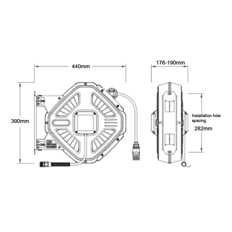 Imported Components Retractable Air Hose Reel Quick Assembly Durable for Car Beauty Industry Washing Tool Kit