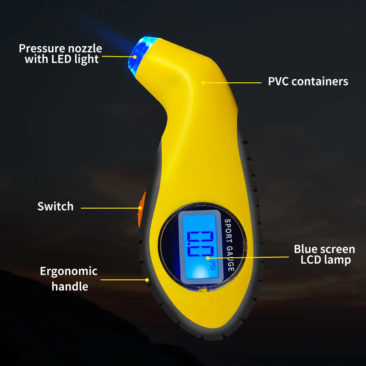 High-precision Digital Car Tire Tyre Air Pressure Gauge Meter LCD Display Manometer Barometers for Car Truck