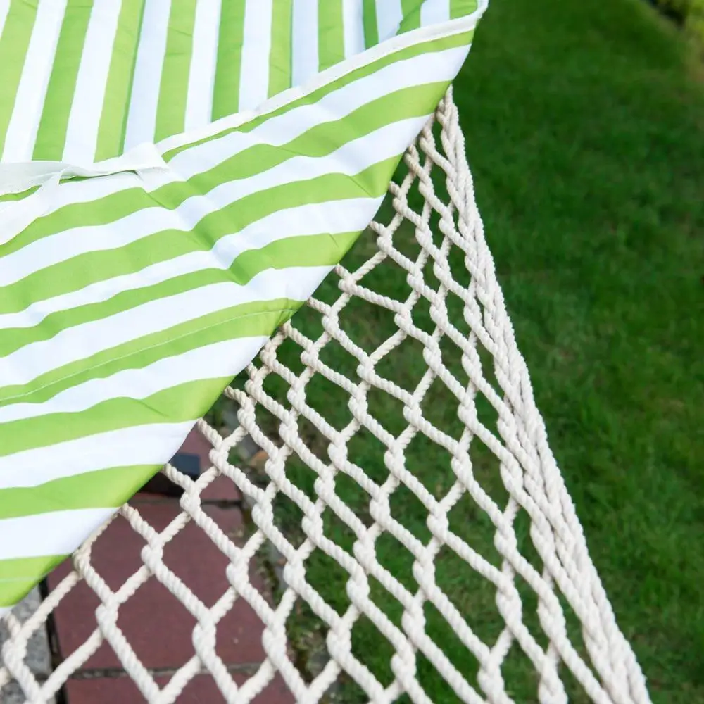 Danlong 12 Feet outdoor two person rope hammock with polyester pad for patio