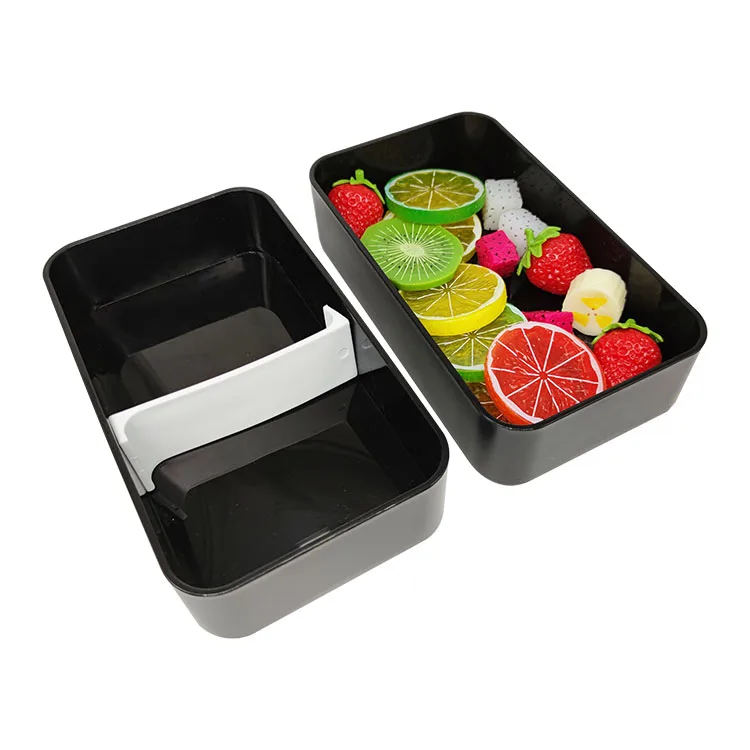 Double Layer Wheat Straw Bento Lunch Box With Bamboo Lid