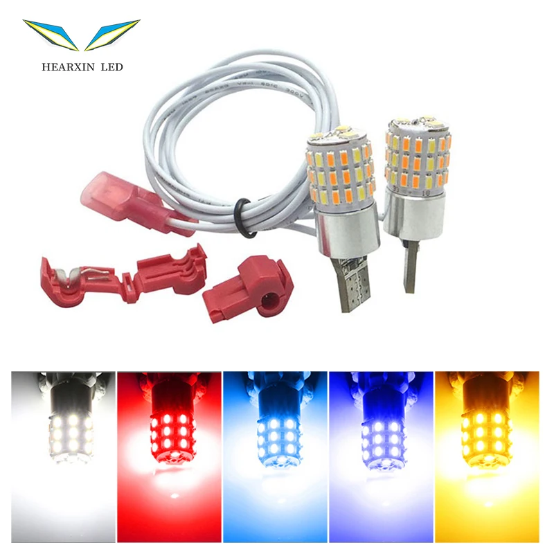 Новый мотоциклетный велосипед T10 3014 54 smd Led W5w двухцветный боковой свет Drl лампы сигнала поворота белый и желтый