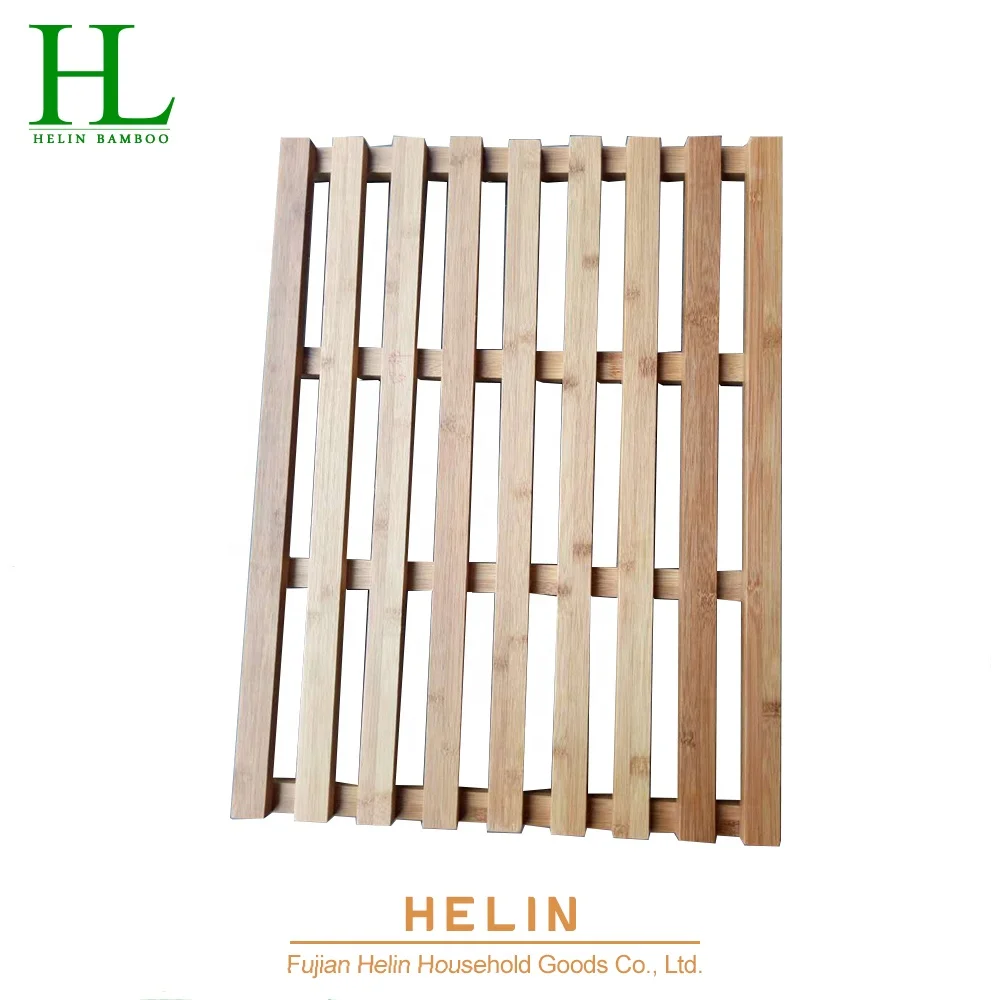 2021 Натуральный Бамбуковый Коврик для душа, Квадратные Коврики для ванной, не скользящий водонепроницаемый коврик