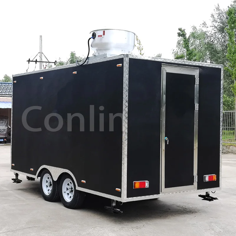 Contemporary Food Truck For Coffee Pizza And Ice Cream Food Trailer With Lift-Down Window Food Stations For Sale
