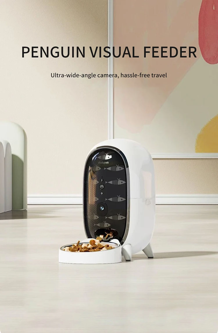 Automatic Dog Cat Feeder 3L Capacity Wifi Smart Pet Food Dispenser Stainless Steel Bowl Factory Sale Rounded Shape Made Plastic