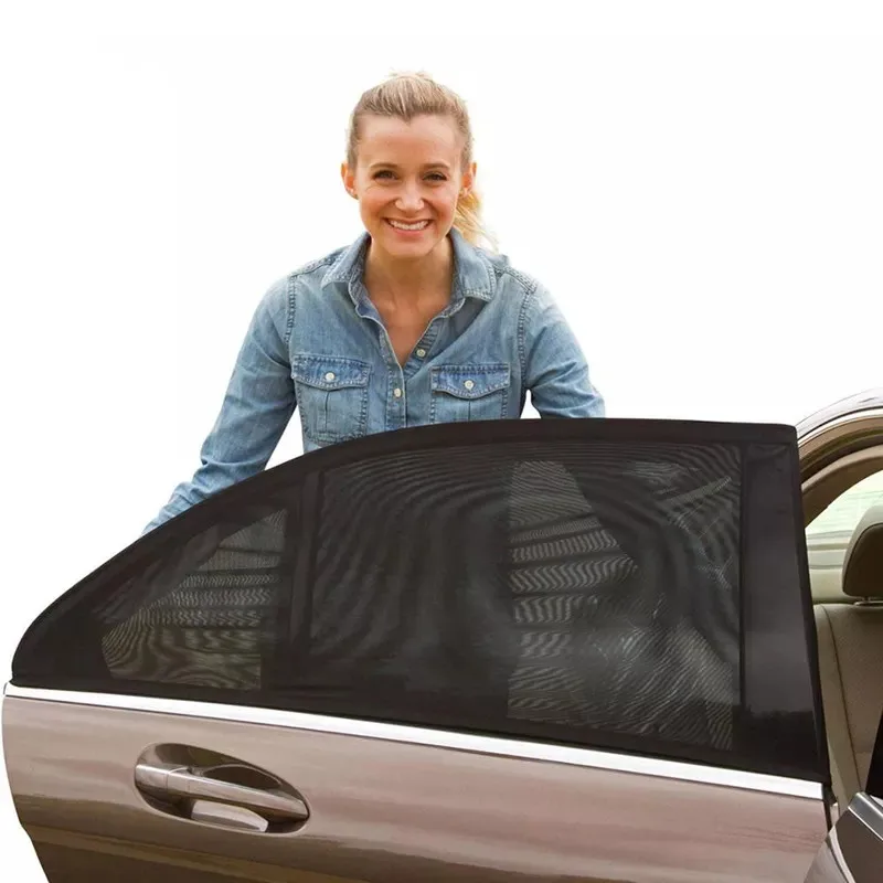 Universal Fit Car Window Sunshades Breathable Stretchable Mesh Dark Curtains for Cars Sun Shade Side Windows Car curtains