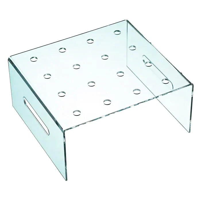 Custom Free Standing 16 Holes U Shaped Clear Acrylic Push Pop Cake Display Stand Holder With Handles