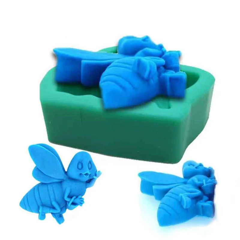 Fusimai 3d Honeybee Fondant Cake Decorated Silicon Mould Bee Pattern Silicone Hand Made Soap Molds