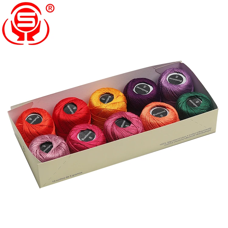 
Crochet Thread Cotton Yarn Threads Balls Rainbow Colors Staple Cotton Crochet Thread Set Balls 