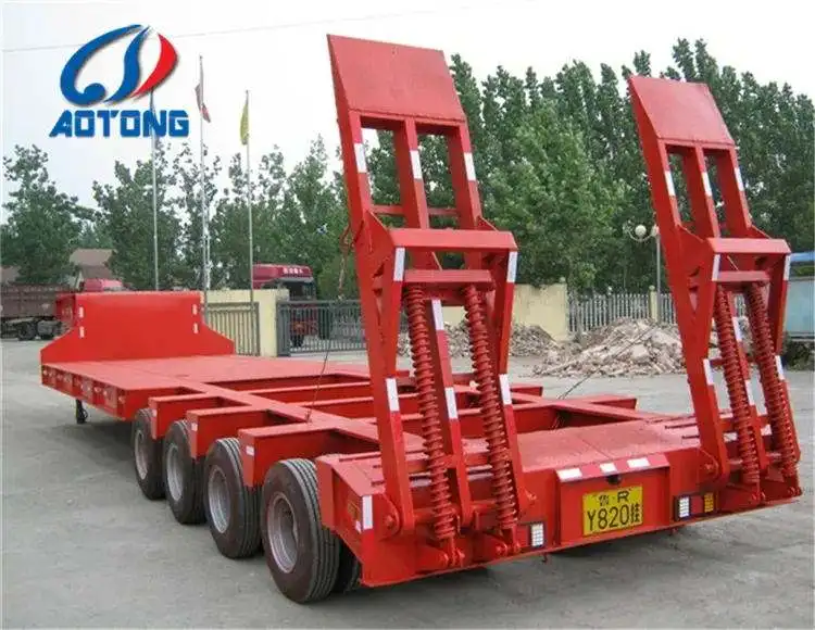 100-120tons 3 Lines 6 Axles low bed semi truck trailer with 2 lines 4 axles dolly trailer for sale