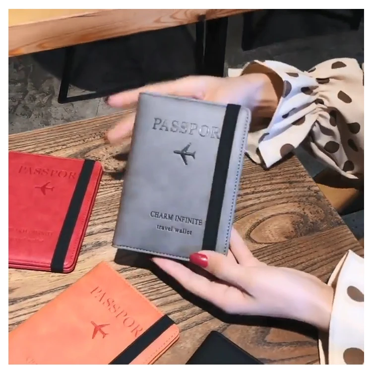 Wholesale Blanks Sublimation Travel Rfid Passport Cover Custom Logo Design Printed Pu Leather Business Card Passport Holder