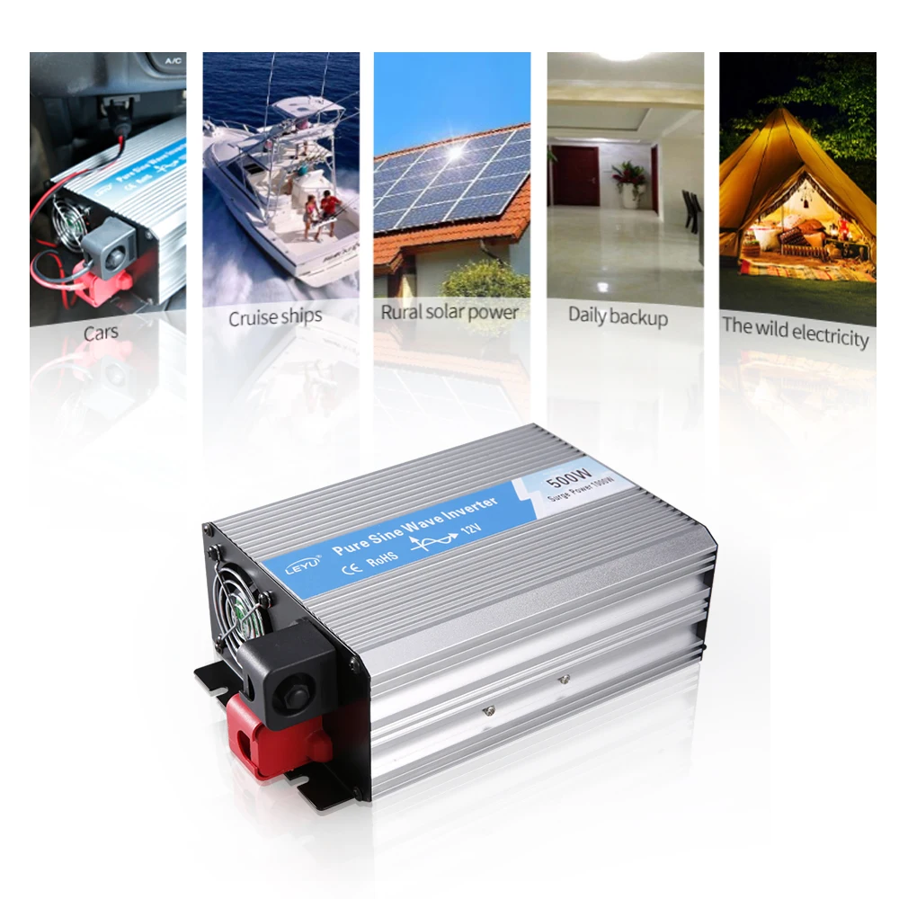 500W Солнечная по ограничению на использование опасных материалов в производстве электрического и электронного оборудования Синусоидальная волна инвертор 12V 24V 48VDC до 220V 230VAC инвертера солнечной энергии