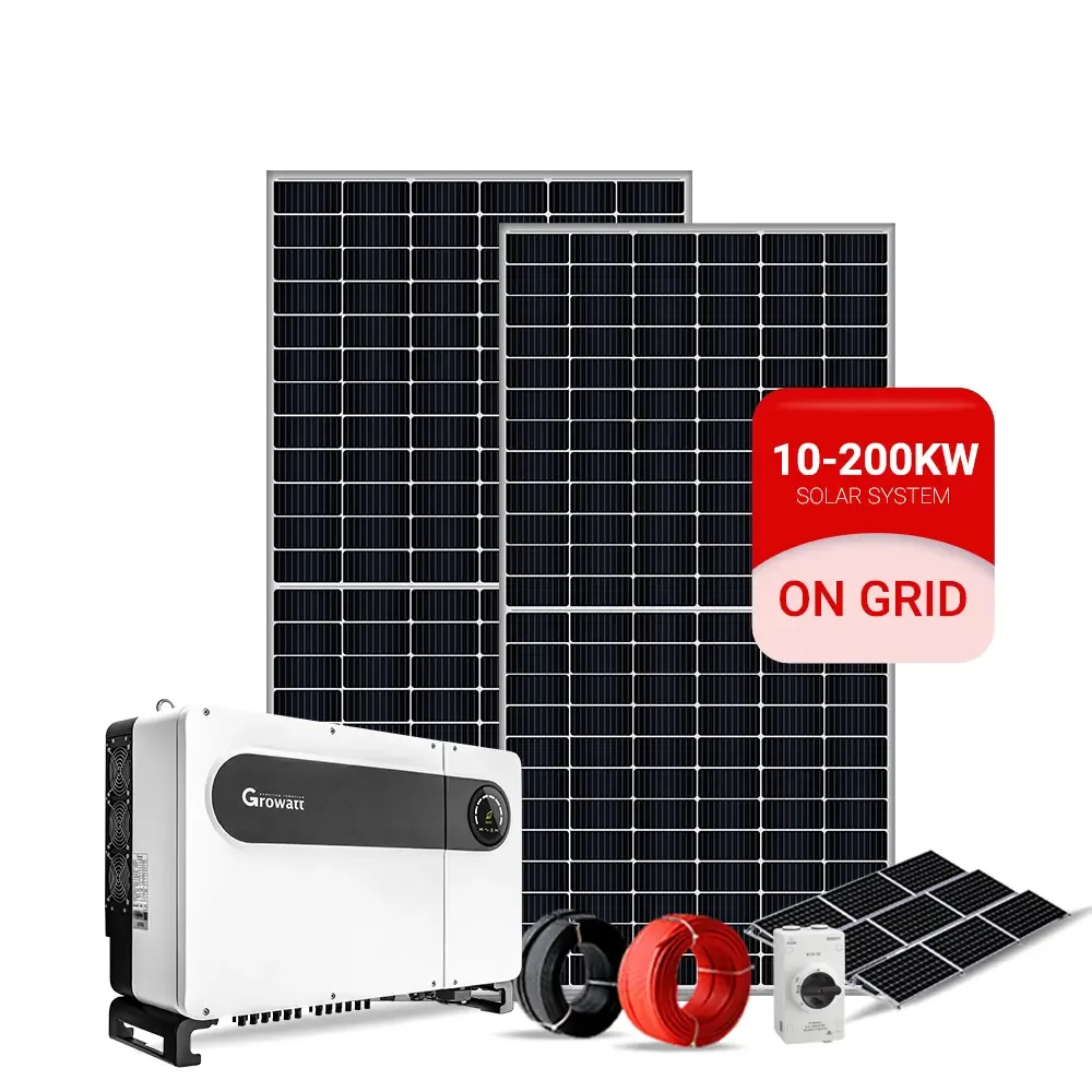 Commercial Complete 50kw 70kw 100kw 200kw 500kw 3 Phase On Grid Hybrid Solar Power Energy System