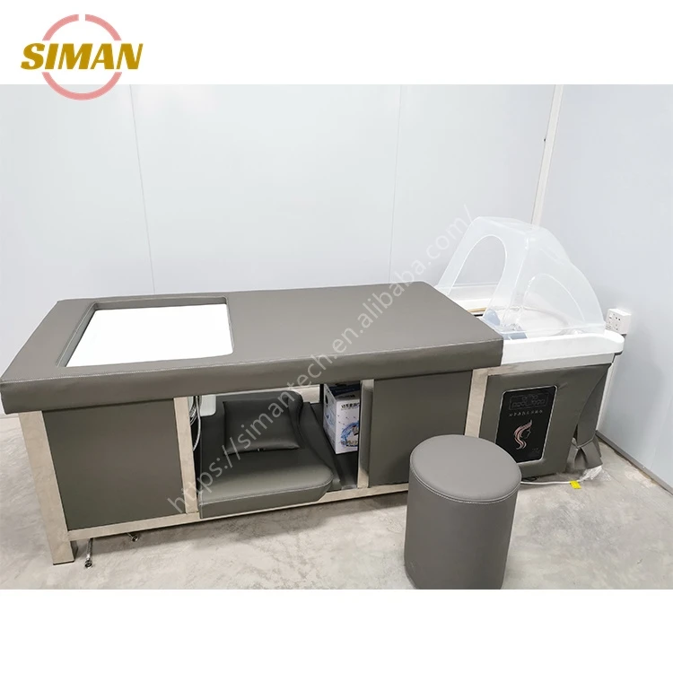 Siman pedicure shampoo bed with constant warm water circulation and steamer foot spa therapy hair washing salon furniture