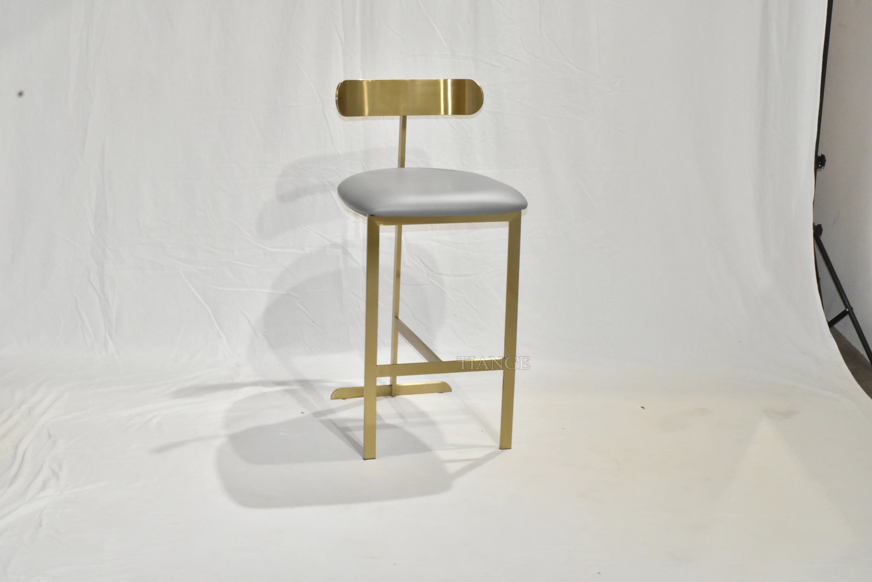 Modern stainless steel bar stool luxury bar gold metal chair custom made light luxury post-modern bar stainless steel chair