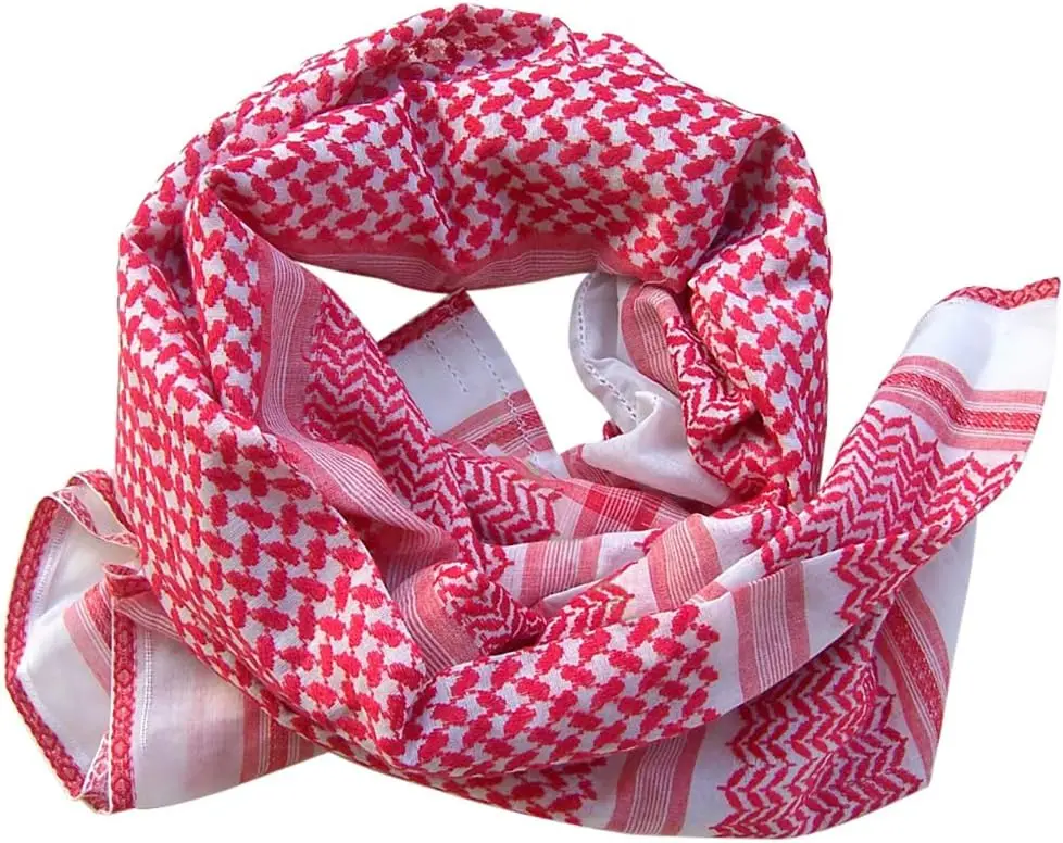 Adult Men Arab Head Scarf Keffiyeh Middle East Desert Shemagh Wrap Muslim Headwear Arabian Costume Accessories Muslim Dubai