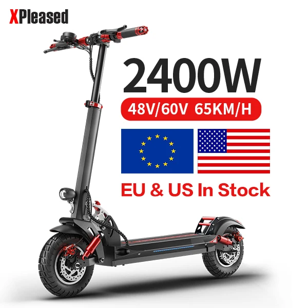 Europe Free Shipping 2400W 60V Two Engines 10 Inch Two Wheels Electric Scooter For Adult