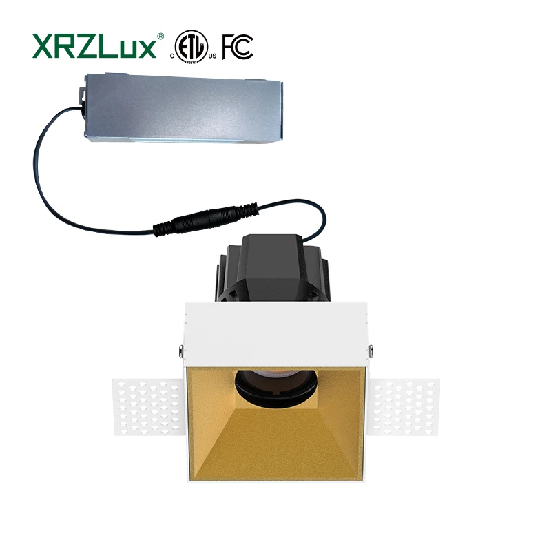 XRZLux ETL LED Recessed Downlight 10W Aluminum Anti-glare LED COB Down Light Square Embedded Ceiling Spot Lights For Home Hotel