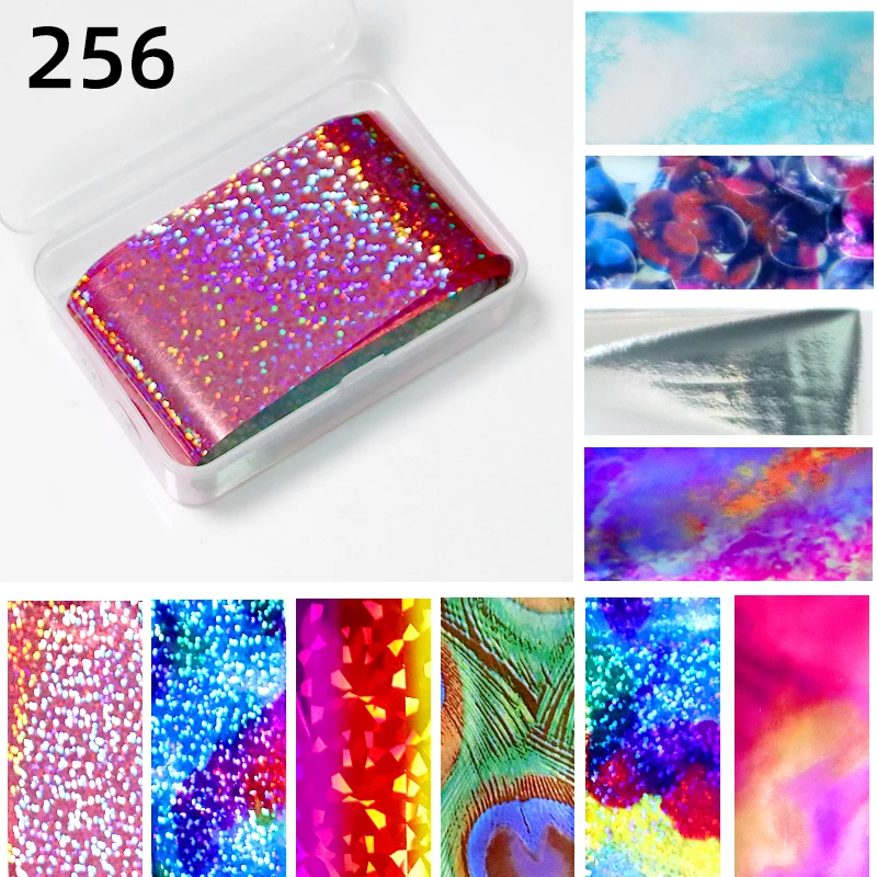 Colorful Halo Stained Night Sky Glass Nail Decal Sticker Dreamy Starry Sky Shining Brightly 3D Nail Decal