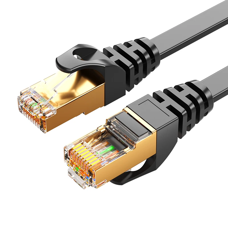cat6a cat7 sstp flat patch cord 8 core cable ethernet with RJ45 connector