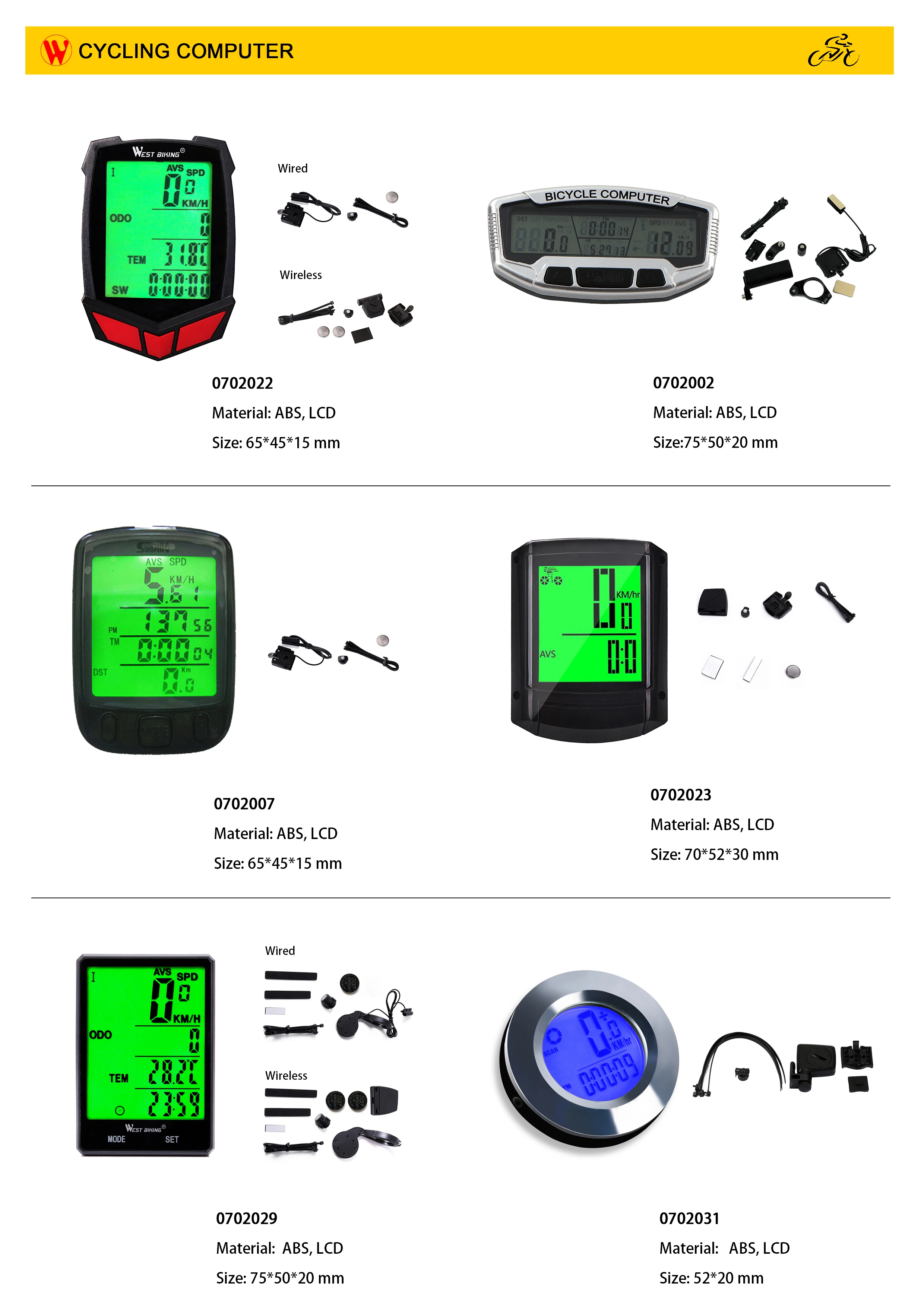WESTBIKING Bike Computer Screen-touchable  Digital Odometer Cycling Computer Wired/Wireless Exercise Bicycle Computer